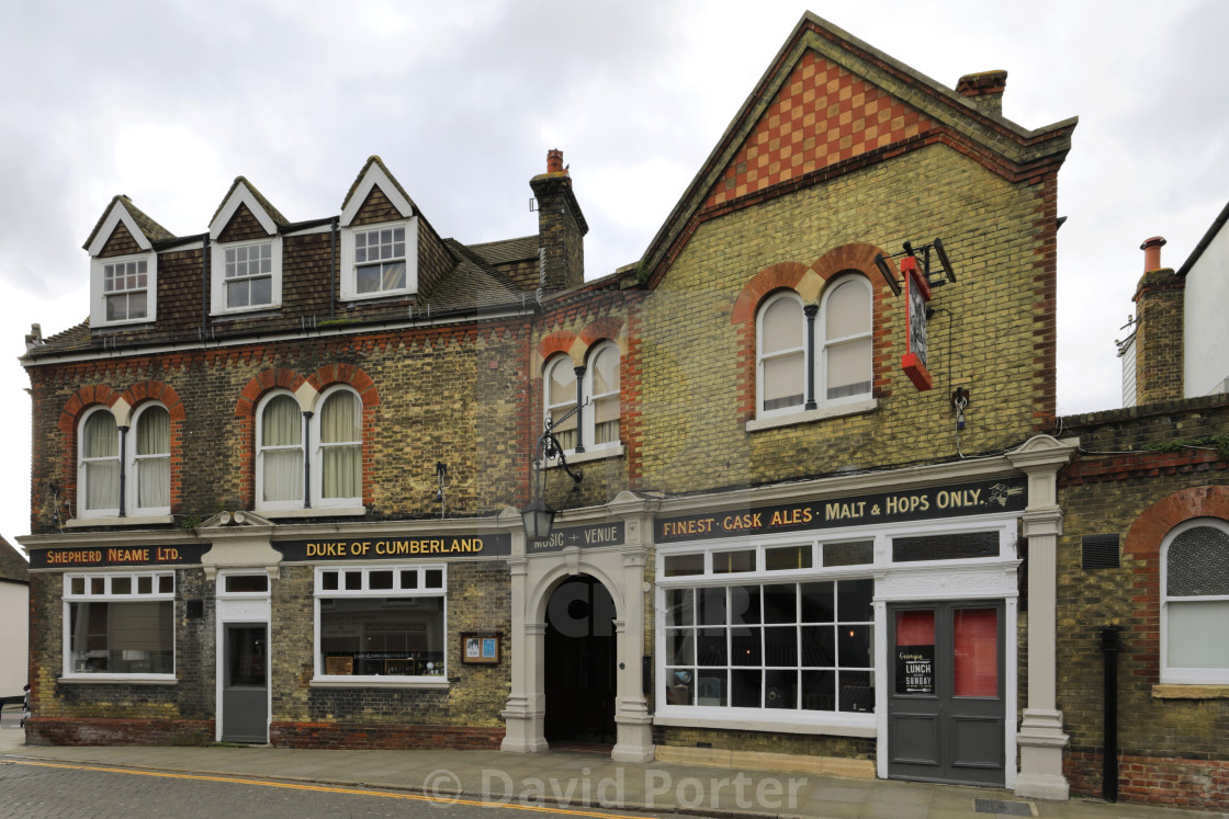 "The Duke of Cumberland pub, Whitstable town, Kent County; England; UK" stock image