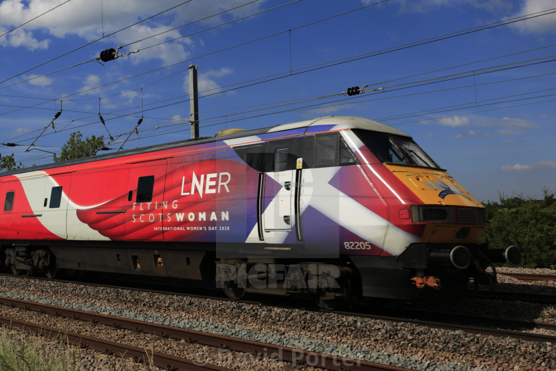 "The Flying Scotswoman train, 82205, East Coast Main Line Railway, Newark on..." stock image