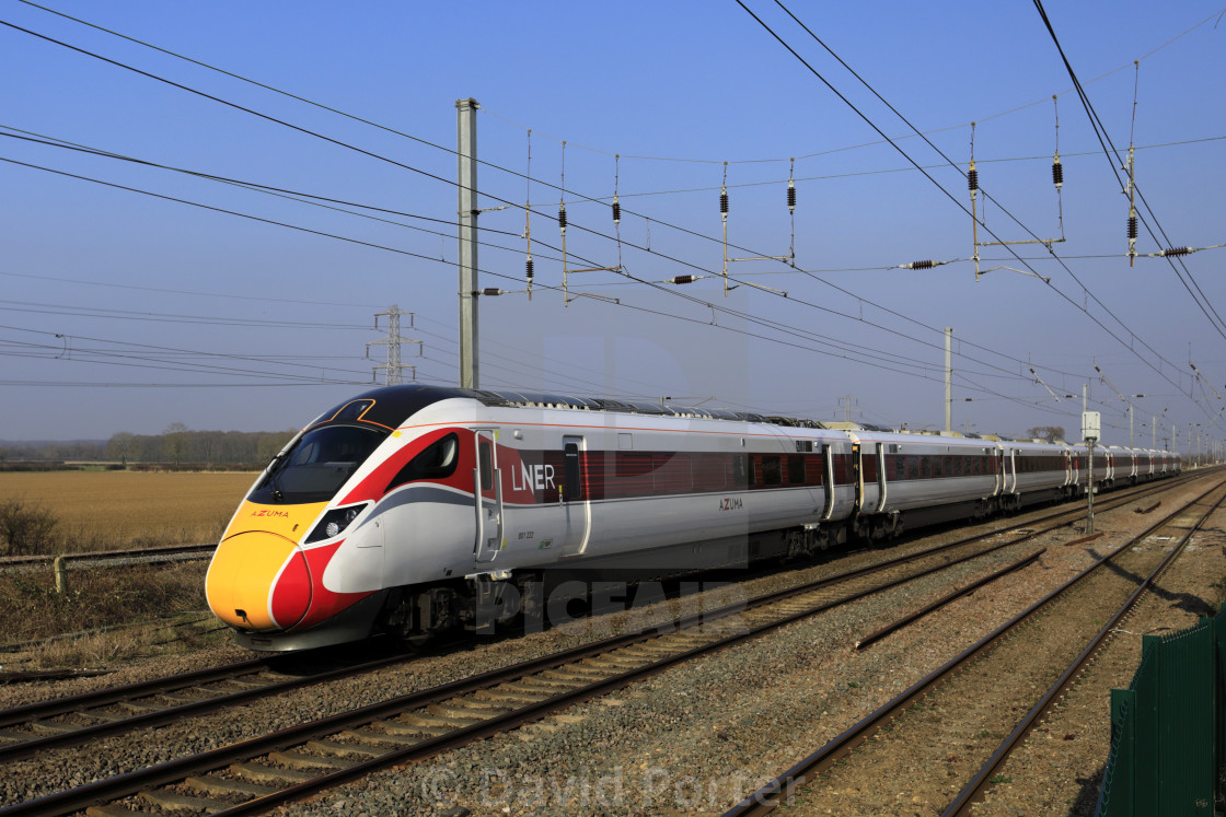 "LNER Azuma train, Class 800, East Coast Main Line Railway, Newark on Trent,..." by David Porter - $18.66 "LNER Azuma train, Class 800, East Coast Main Line Railway, Newark on Trent,..." stock image