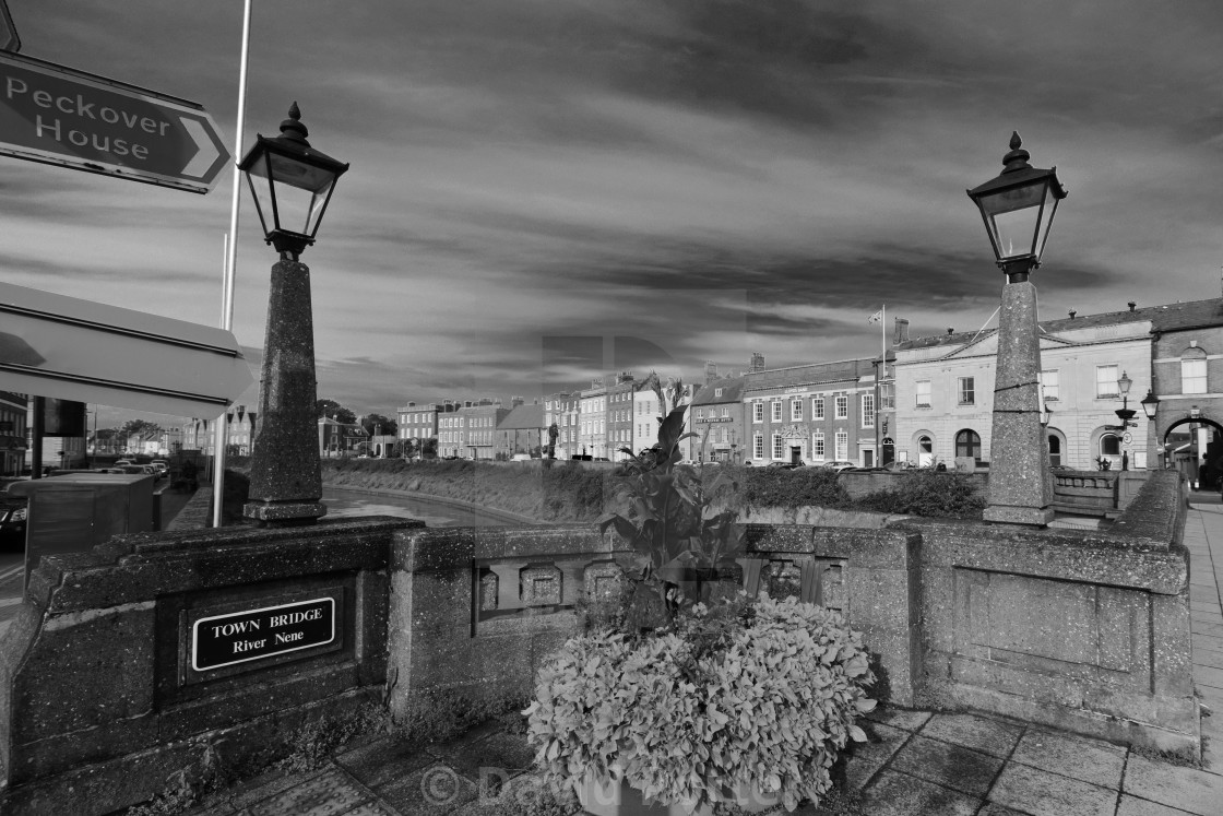 "The North Brink architecture, river Nene, Wisbech town, Cambridgeshire,..." stock image