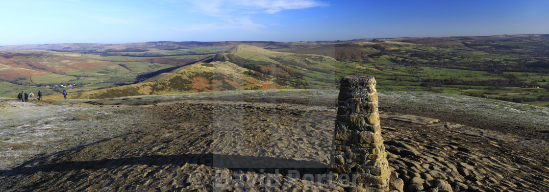 "Walkers at Mam Tor summit cairn, Vale of Castleton, Derbyshire, Peak District..." by David Porter - $18.85 "Walkers at Mam Tor summit cairn, Vale of Castleton, Derbyshire, Peak District..." stock image