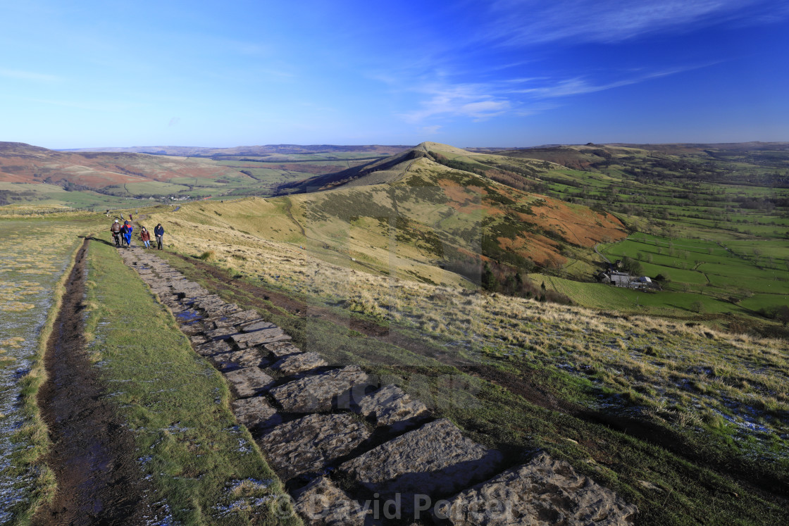 "Walkers along the Mam Tor ridge, Vale of Castleton, Derbyshire, Peak District..." by David Porter - $18.85 "Walkers along the Mam Tor ridge, Vale of Castleton, Derbyshire, Peak District..." stock image