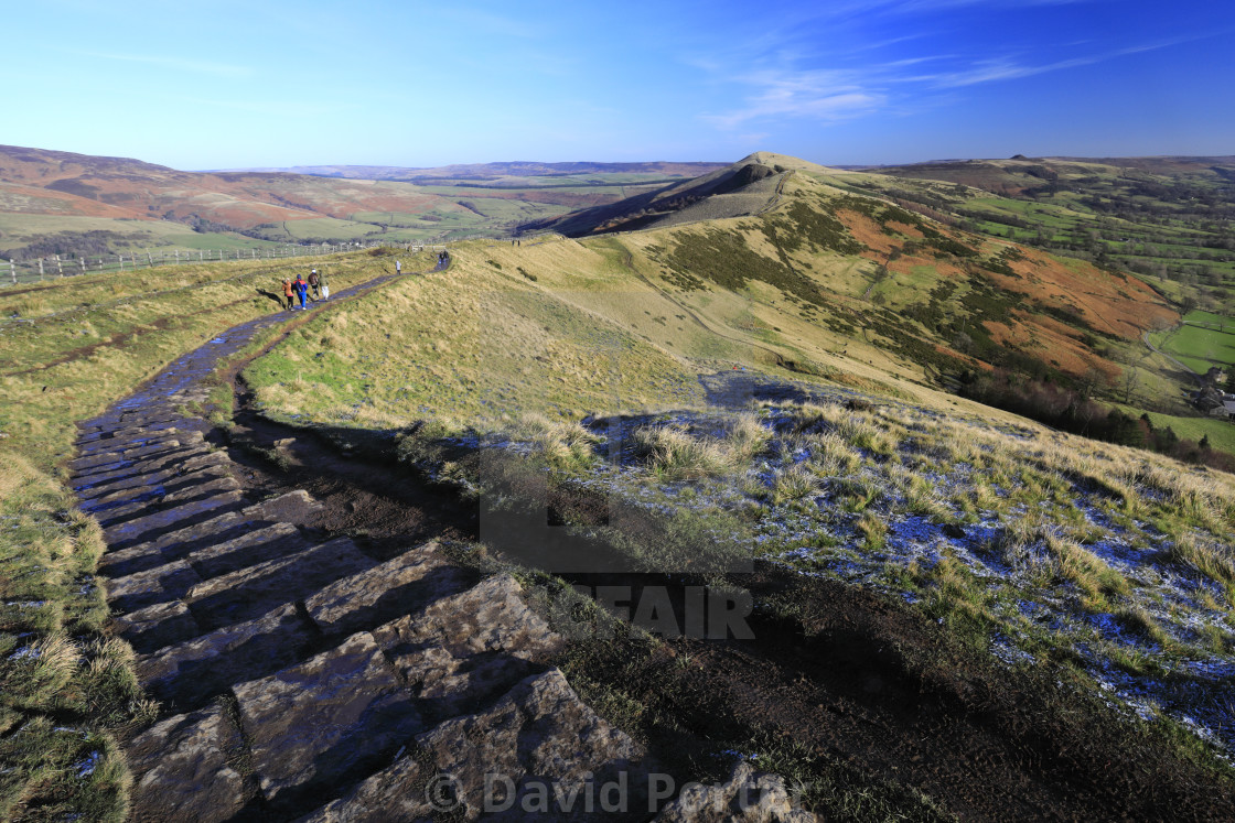 "Walkers along the Mam Tor ridge, Vale of Castleton, Derbyshire, Peak District..." by David Porter - $18.85 "Walkers along the Mam Tor ridge, Vale of Castleton, Derbyshire, Peak District..." stock image