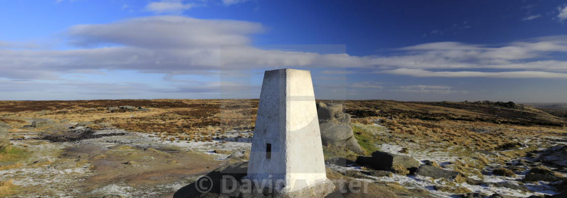 "View of the OS Trig Point on Kinder Scout, Pennine Way, Derbyshire, Peak..." by David Porter - $18.50 "View of the OS Trig Point on Kinder Scout, Pennine Way, Derbyshire, Peak..." stock image