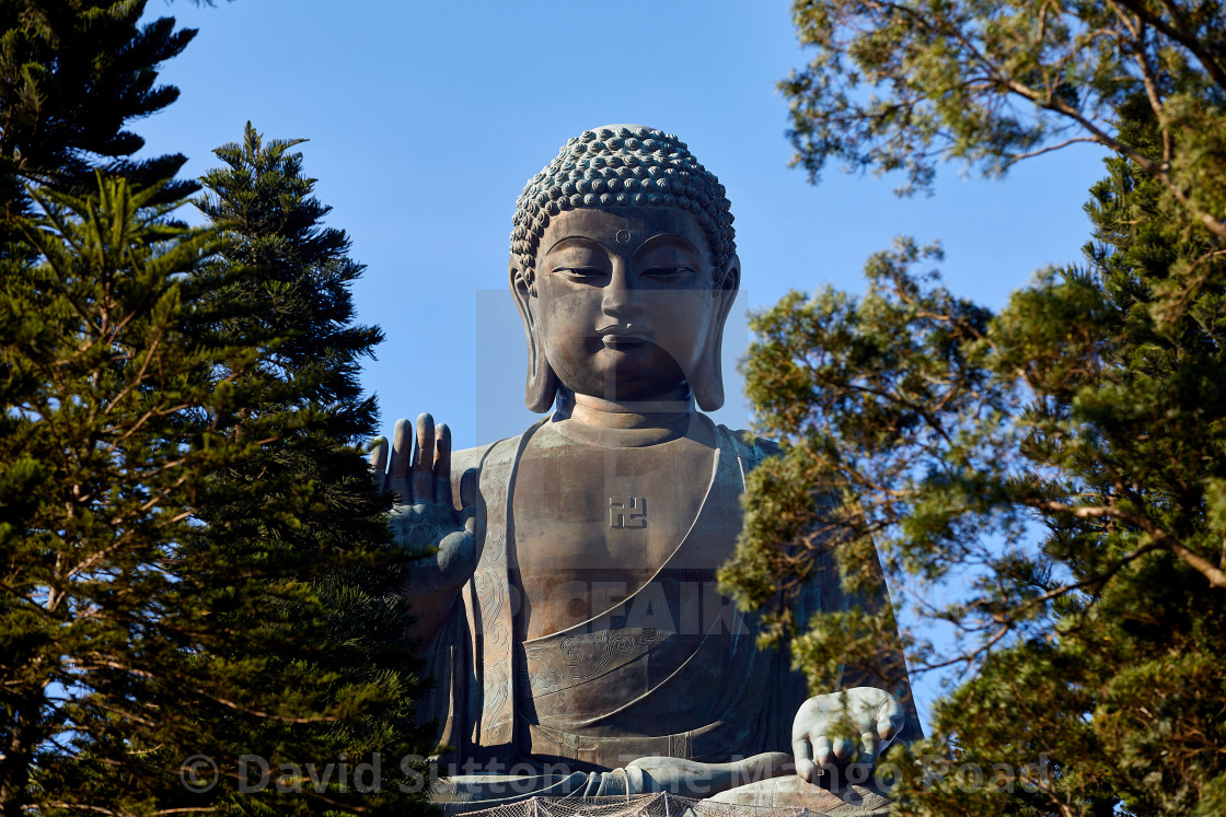 "Tian Tan Buddha, also known as the Big Buddha at the Po Lin Monastery on..." stock image