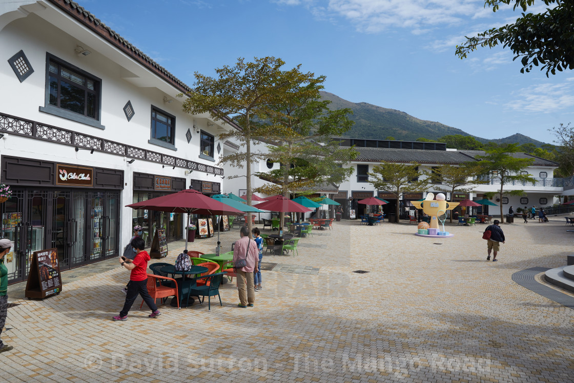 "Ngong Ping tourist village near the Po Lin Monastery on Lantau island, Hong..." stock image