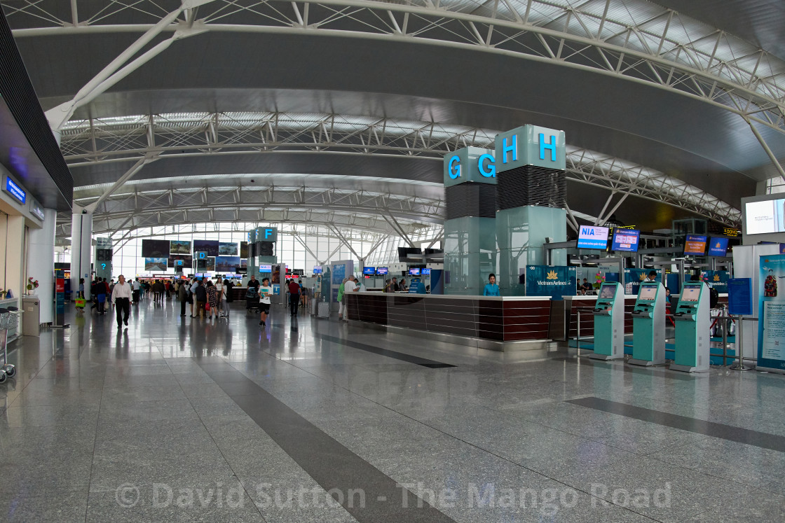 "Departure hall and check in counters at Noi Bai International Airport, Hanoi,..." stock image