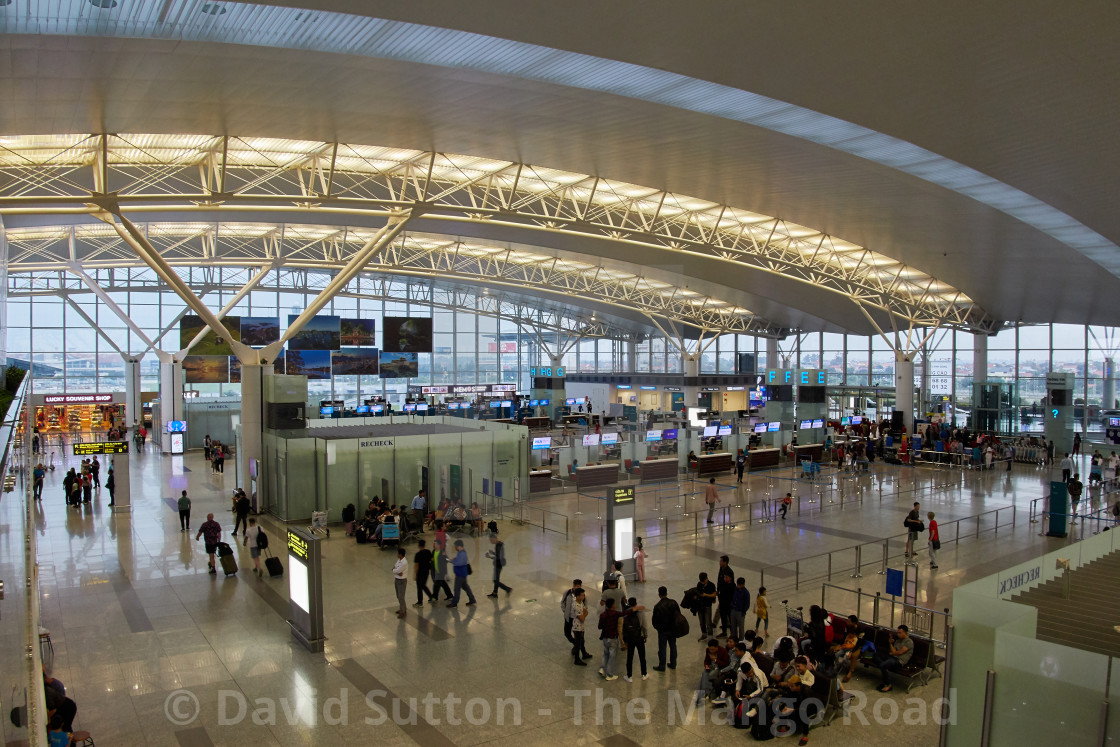 "Departure hall and check in counters at Noi Bai International Airport, Hanoi,..." stock image