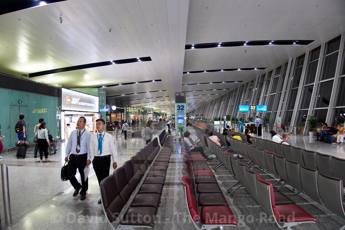 "Departure gates duty free shops at Noi Bai International Airport, Hanoi, Vietnam" stock image