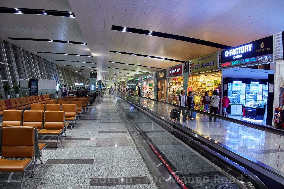 "Departure gates duty free shops at Noi Bai International Airport, Hanoi, Vietnam" stock image