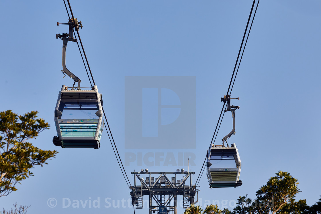 "The Ngong Ping 360 cable car runs between Tung Chung and Ngong Ping on Lantau..." stock image