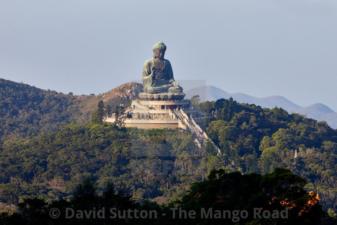 "Tian Tan Buddha, also known as the Big Buddha at the Po Lin Monastery on..." stock image