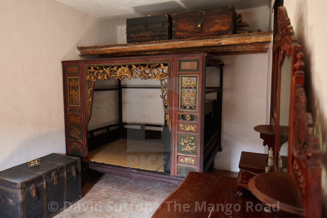 "Part of the interior of Jinjiang Lou in Jinjiangli village, Kaiping, China." stock image