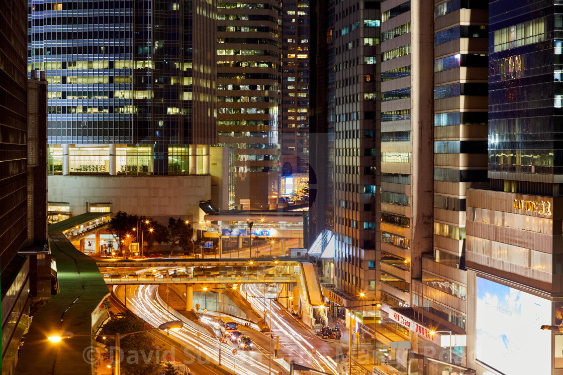 "Hong Kong at night" stock image