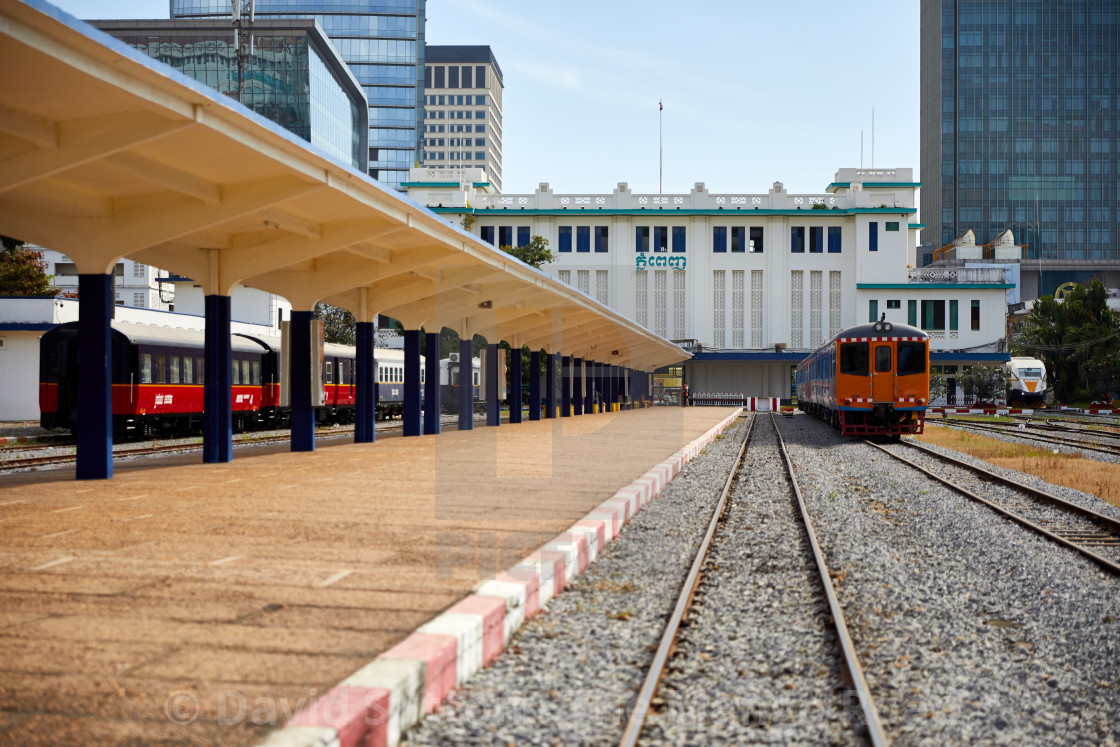 "Phnom Penh Royal Railway Station, Cambodia." stock image