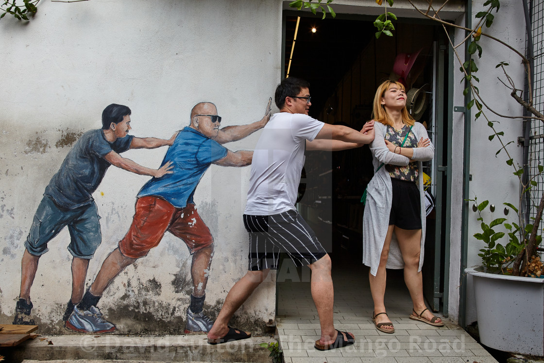 "Penang street art" stock image