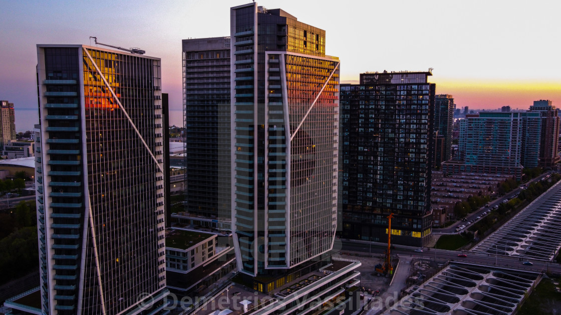 "Garrison Point Condos Sunset" stock image