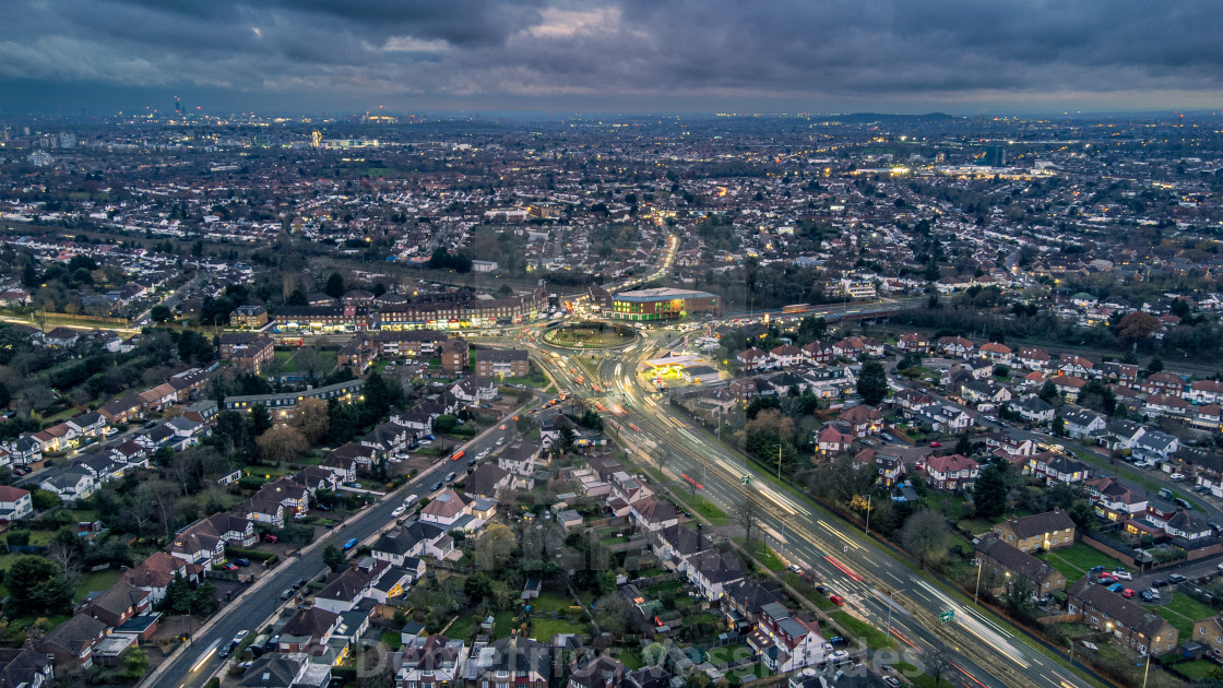 "Apex Corner Drone Shot Moody Sky" stock image