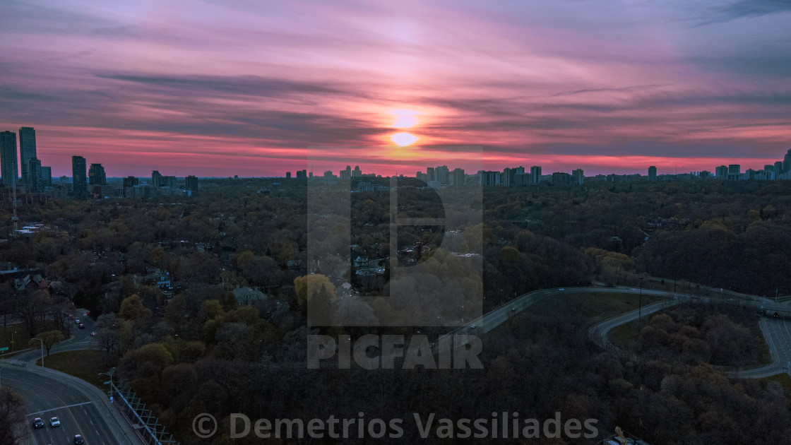 "Don Valley Pink Sunset" stock image