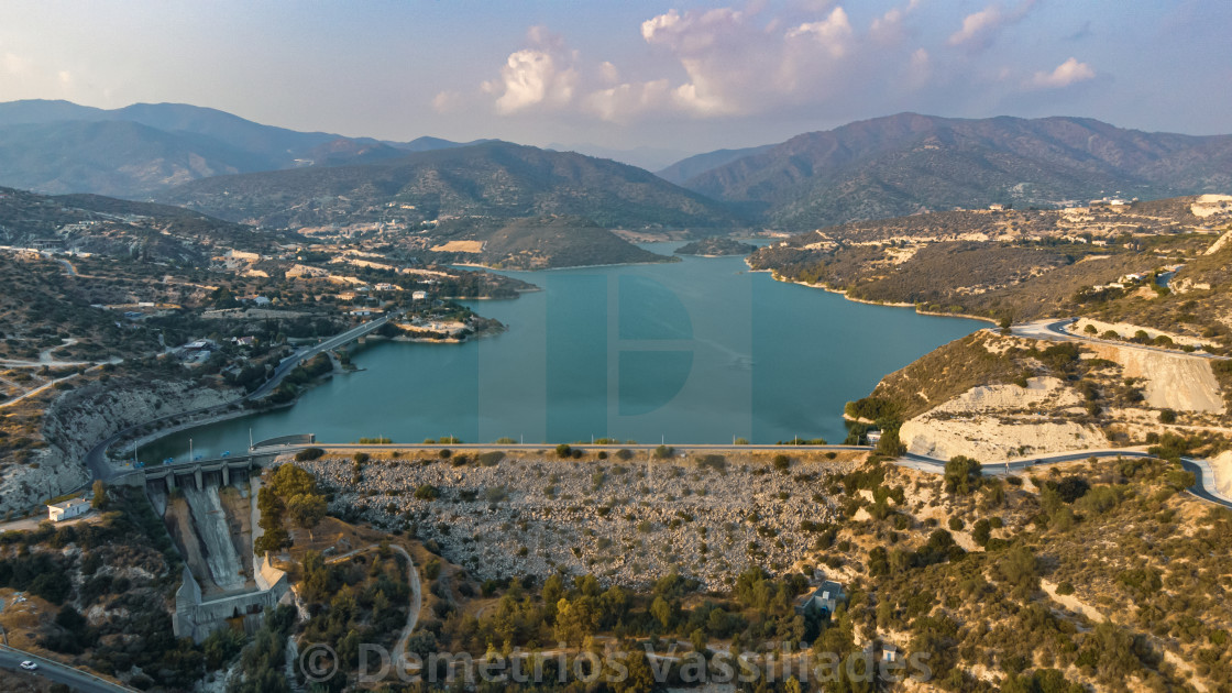 "Germasogeia Dam Drone Shot" stock image