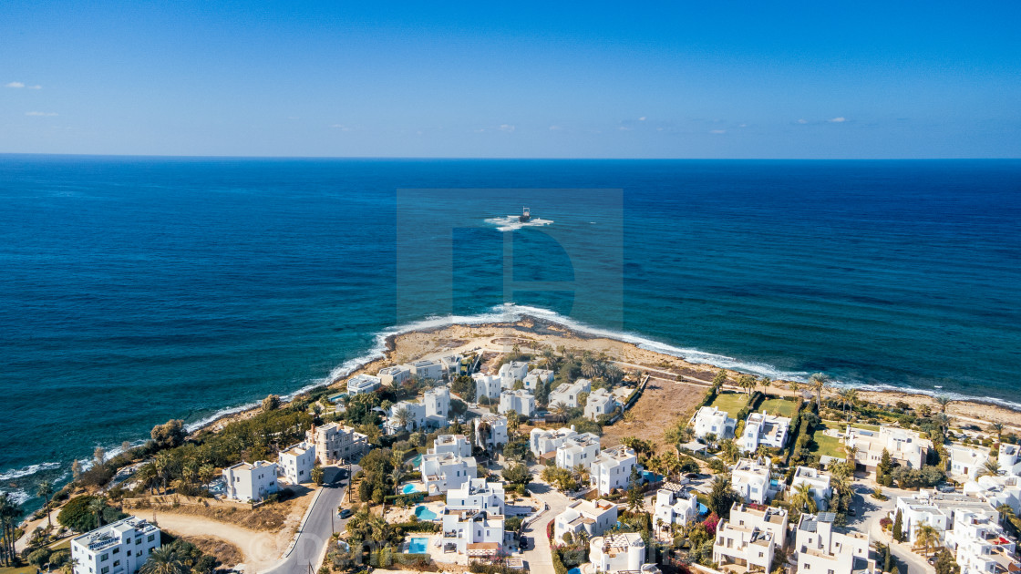 "Leptos Apollo Beach Villas, Paphos, Cyprus Drone" stock image