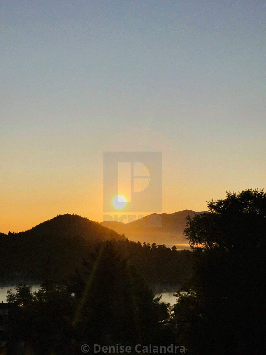 "Lake Placid Morning" stock image