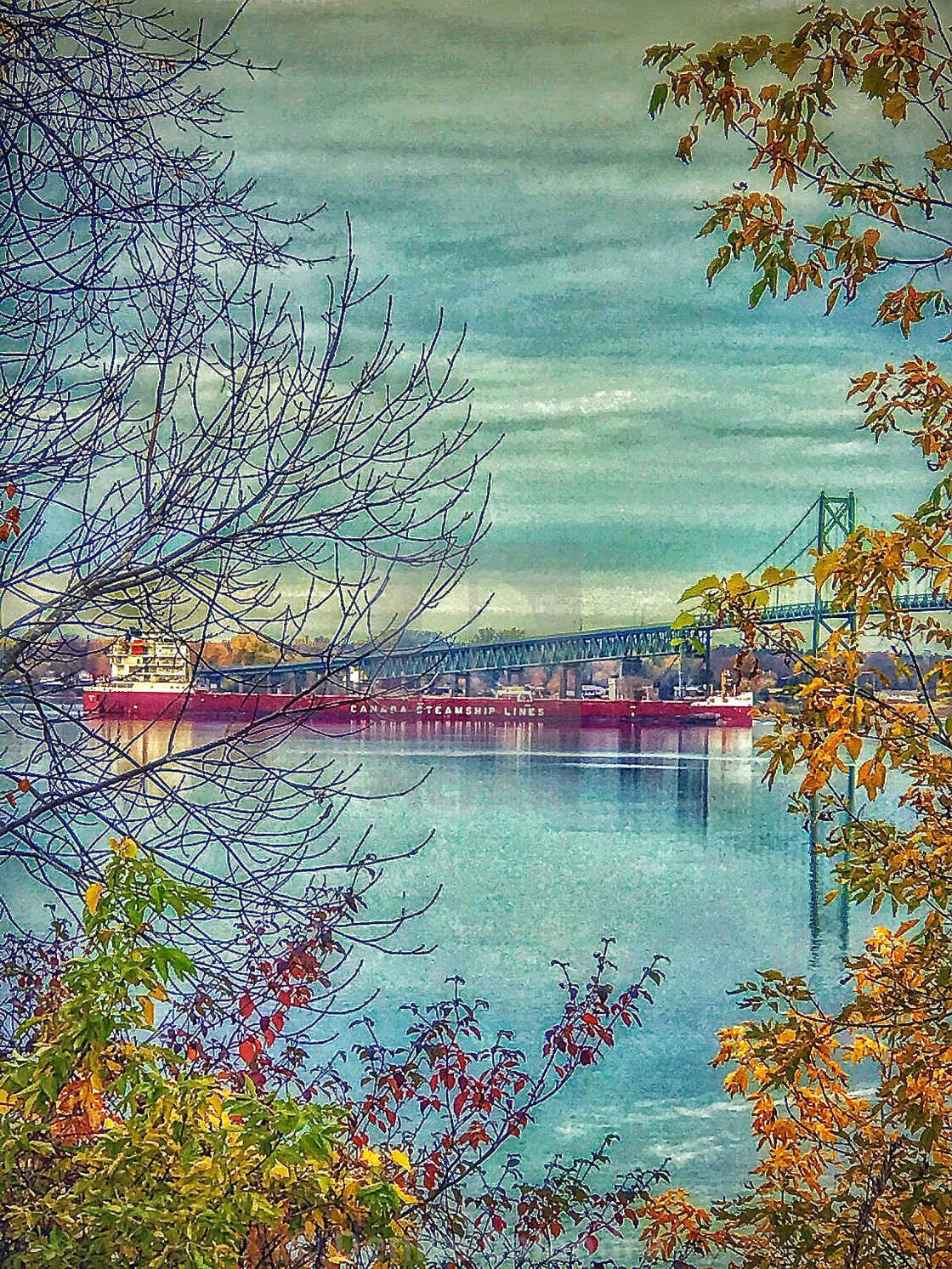 "Ship on the Saint Lawrence Seaway" stock image