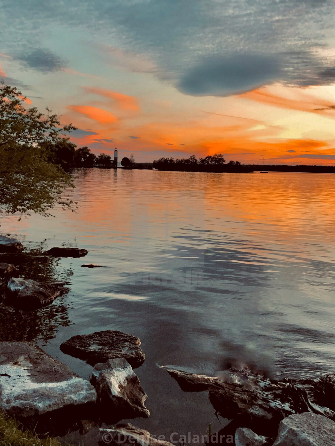 "Serenity along the river front" stock image