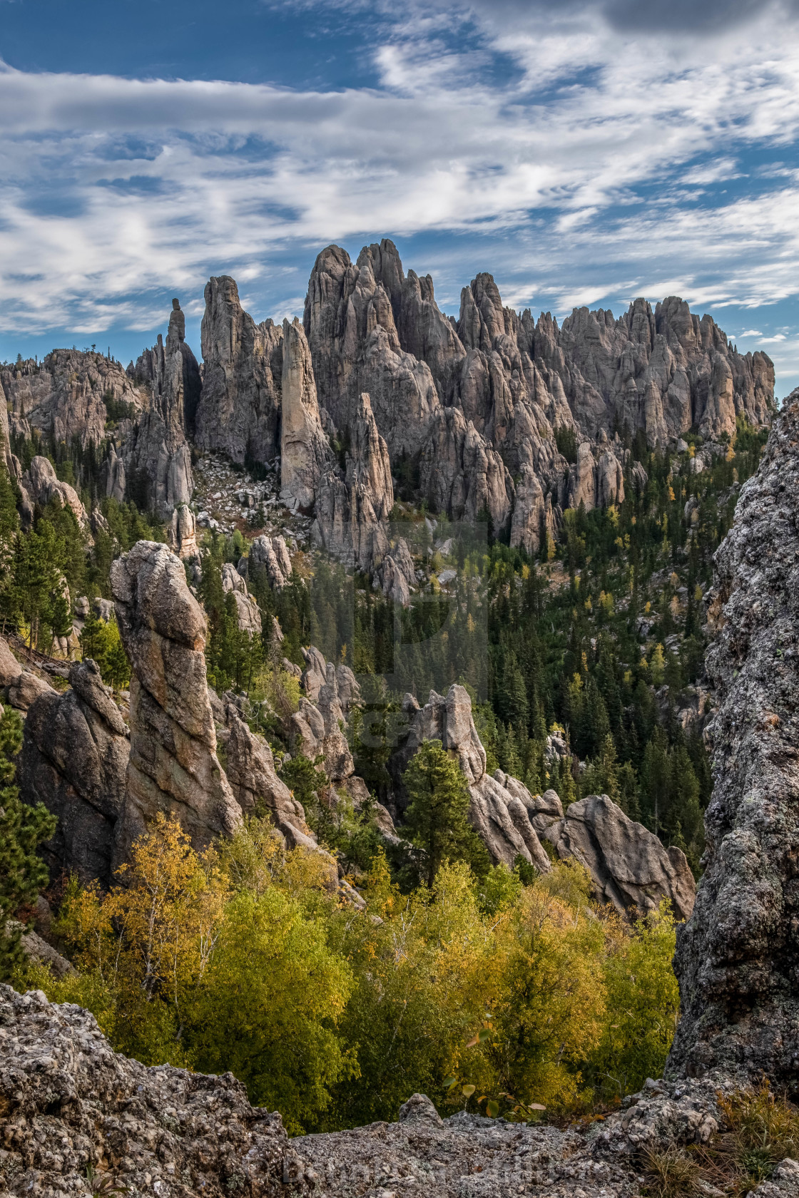 "Cathederal Spires in the Fall" stock image