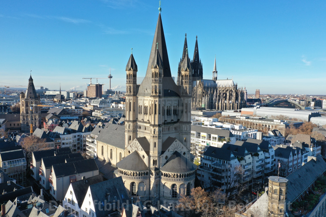 "Luftbild Köln Dom Rhein St. Martin Rheingarten Panorama" by Die Luftbild AG Hans-Jörg Behrendt - $1.55 "Luftbild Köln Dom Rhein St. Martin Rheingarten Panorama" stock image