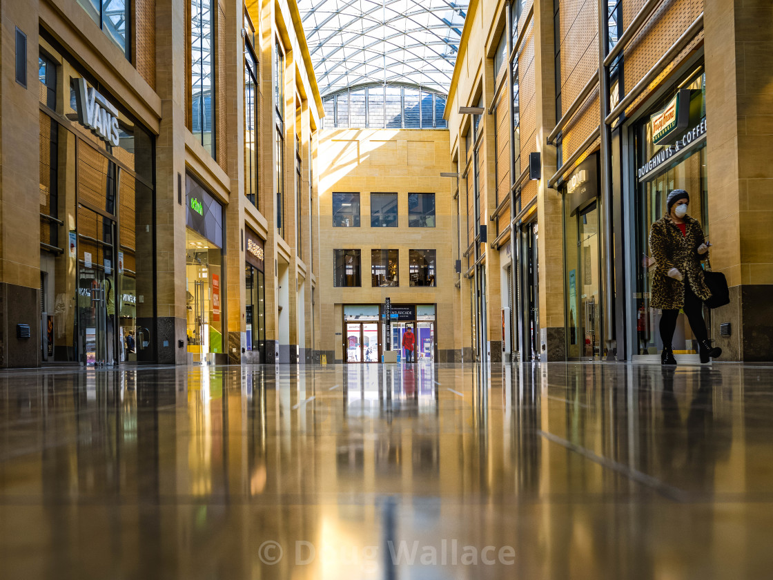 "Reflection, Grand Arcade Cambridge UK." stock image