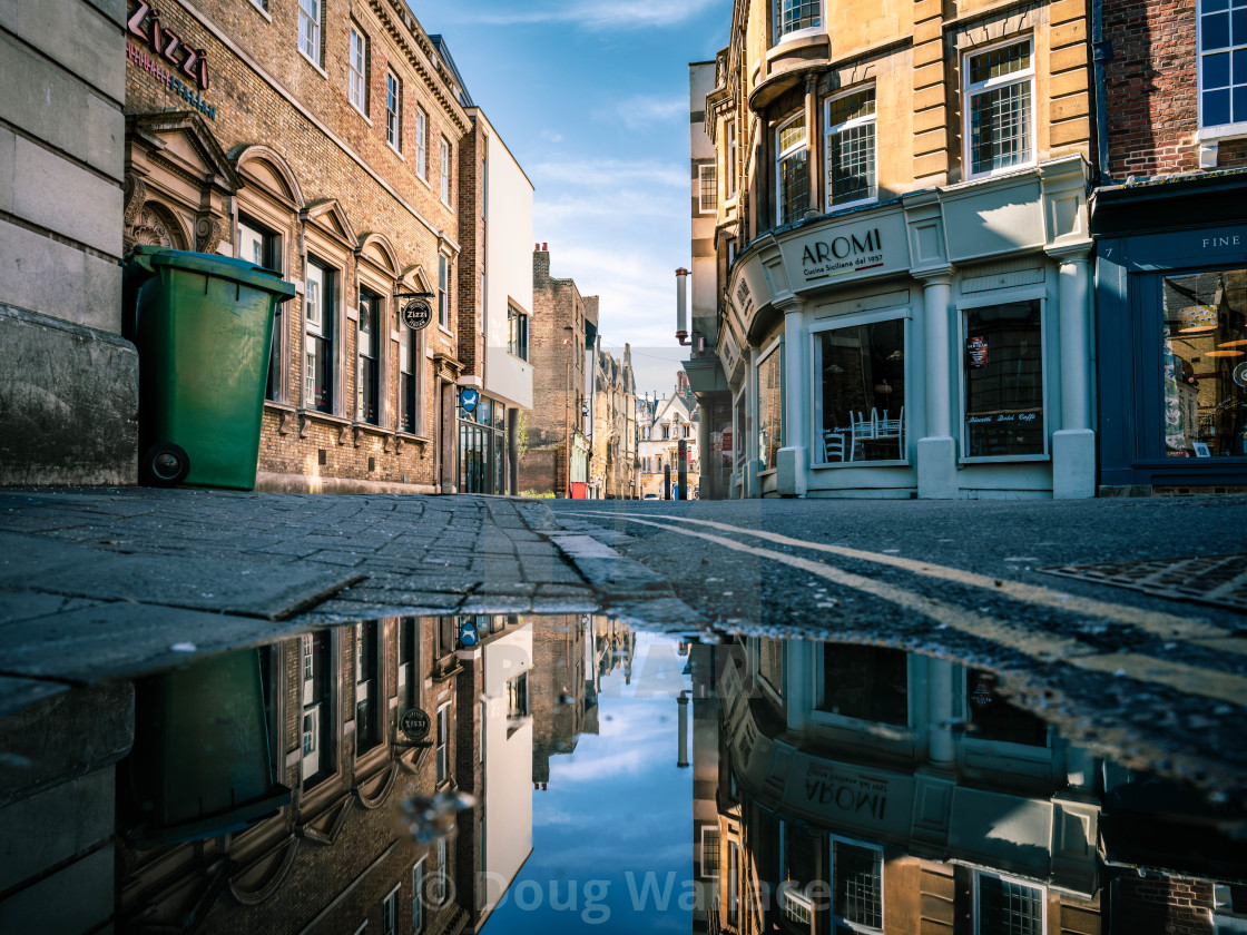 "Reflections, Wheeler Street, Cambridge UK." stock image