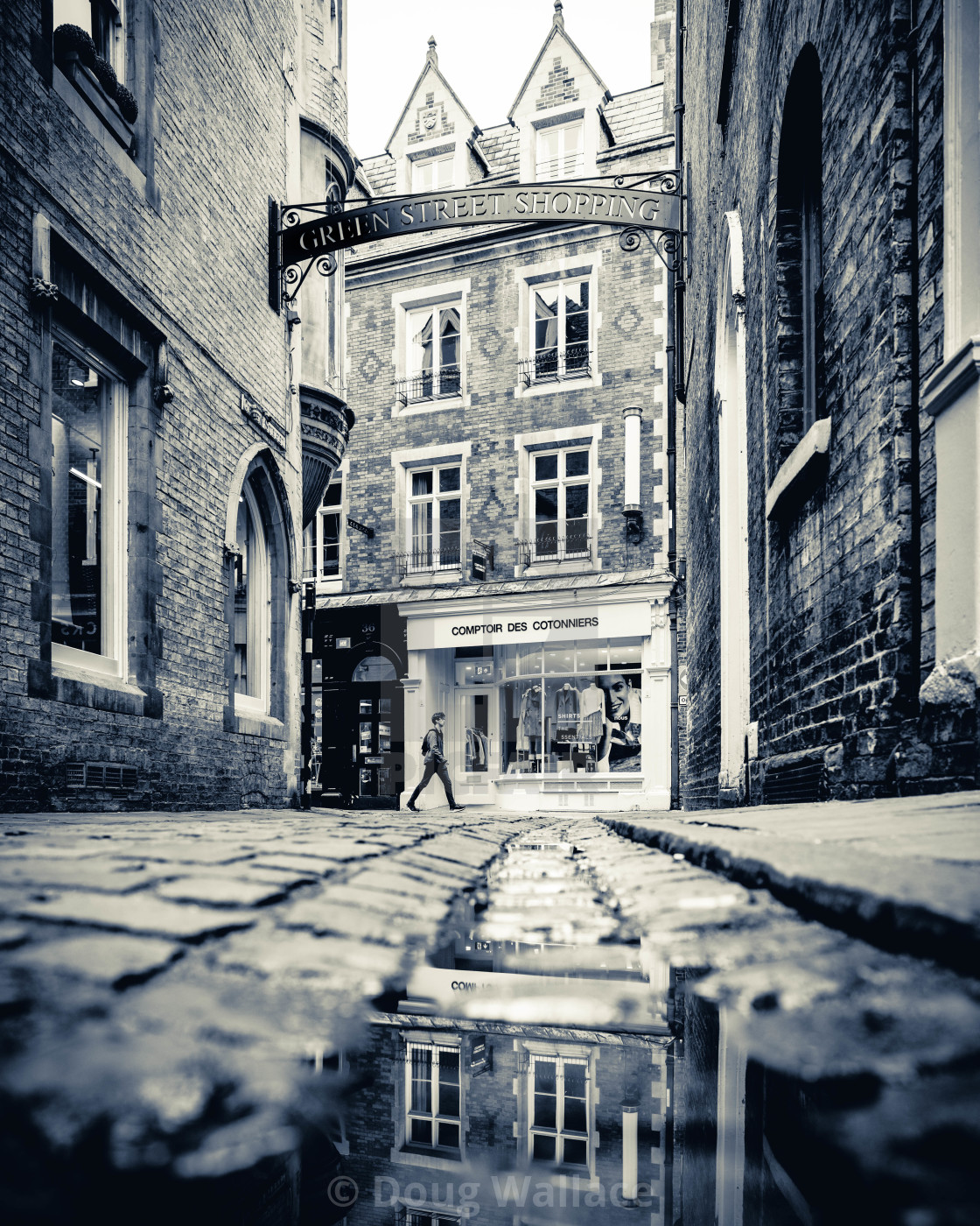 "Reflections, Green Street, Cambridge UK." stock image