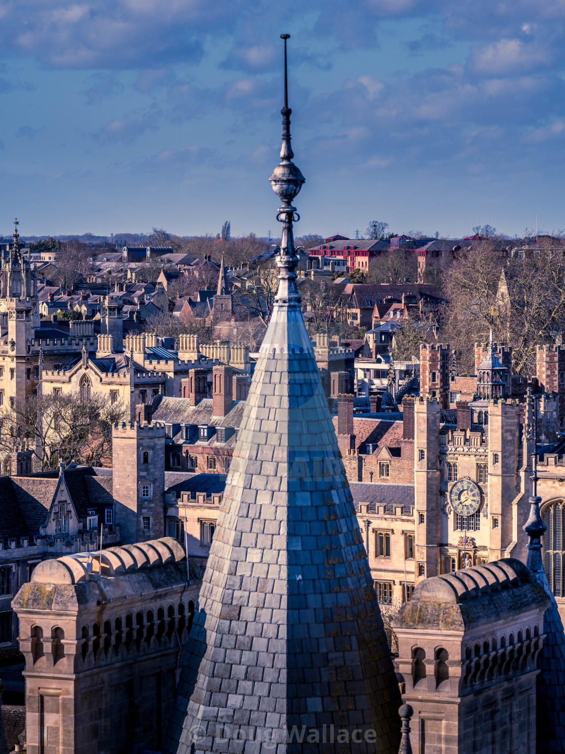 "Spire of Gonville & Caius College, University of Cambridge." stock image