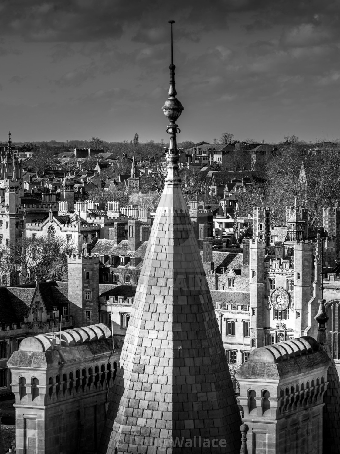 "Spire of Gonville & Caius College, University of Cambridge UK" stock image