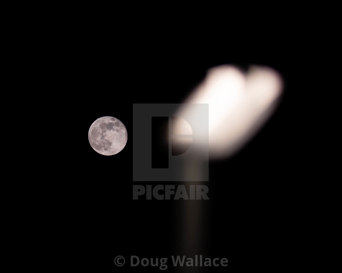 "Moon Light/Street Light" stock image