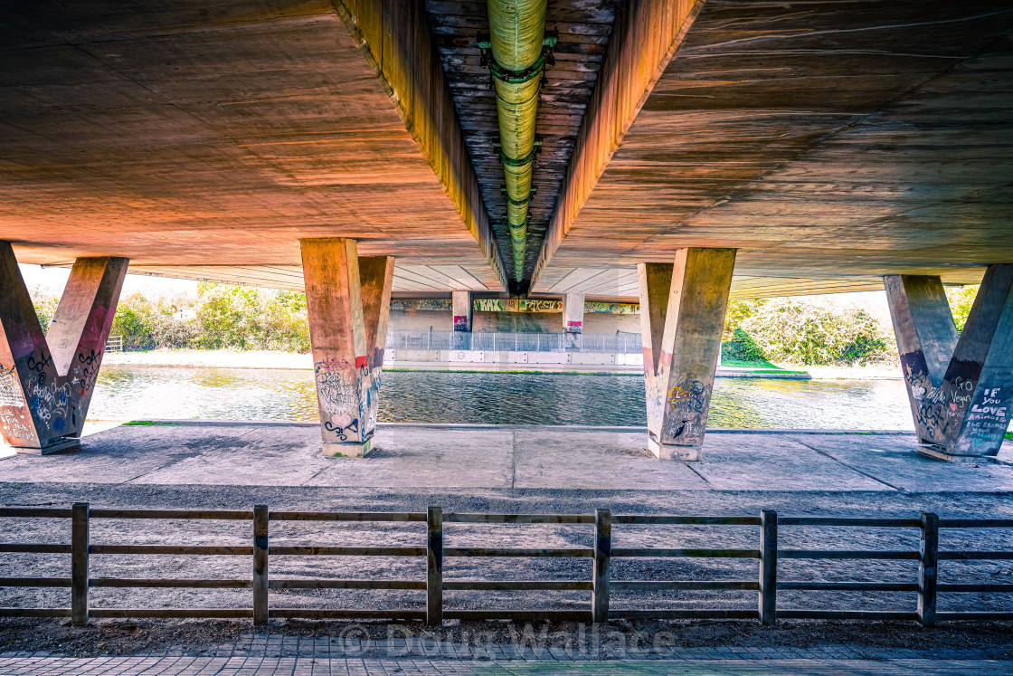 "Symmetry under Slip Road." stock image