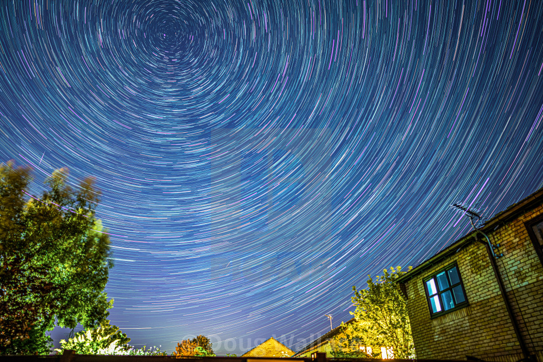 "Star Trails from Cambridge UK." stock image