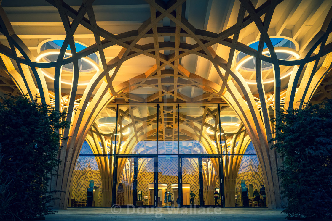 "Cambridge Central Mosque by night." stock image