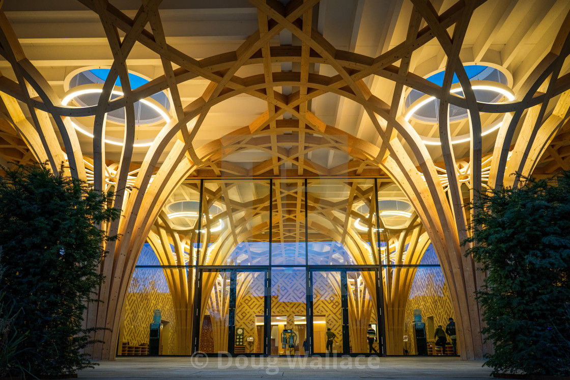 "Cambridge Central Mosque by night." stock image