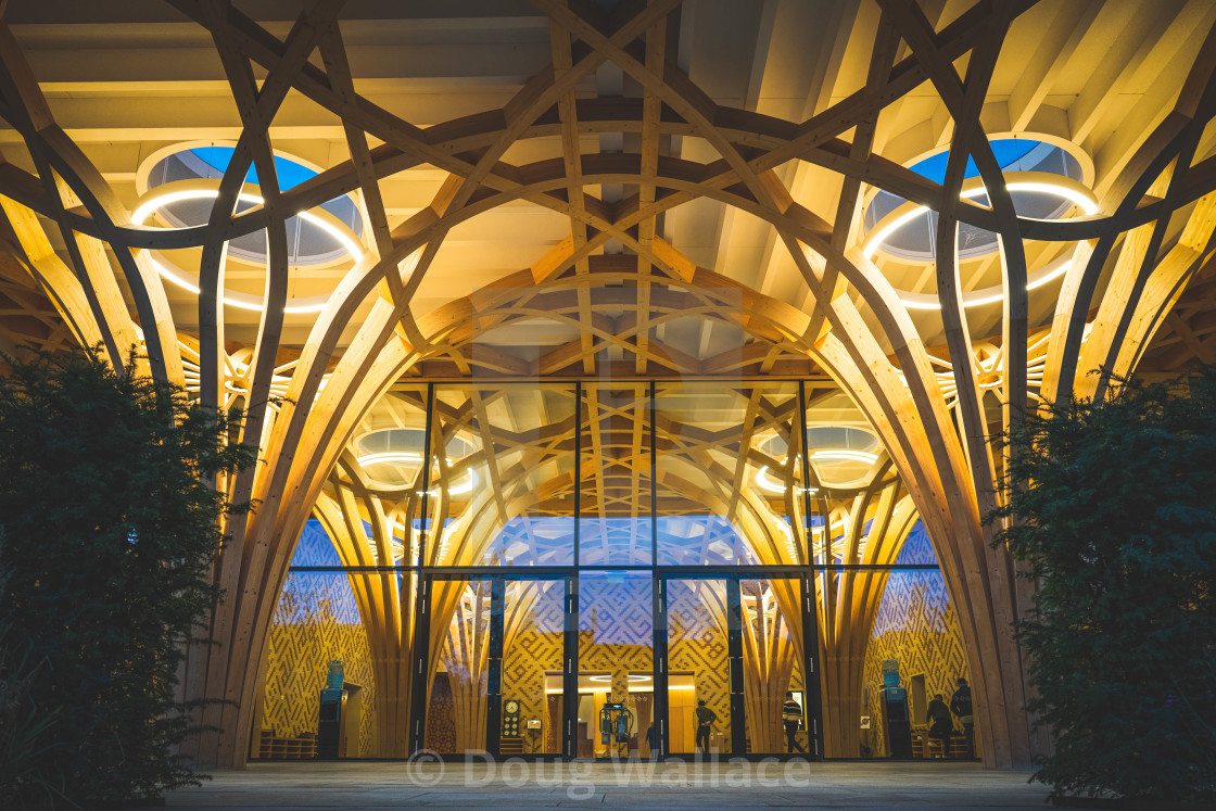 "Cambridge Central Mosque by night." stock image