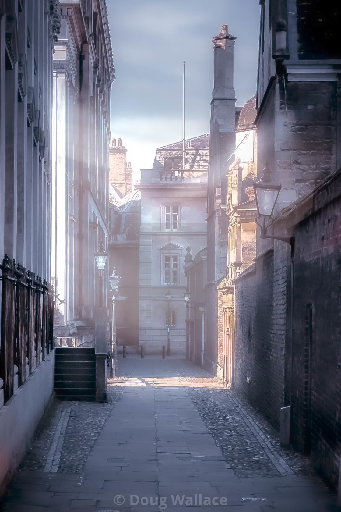 "A Foggy Senate House Passage, Cambridge UK." stock image