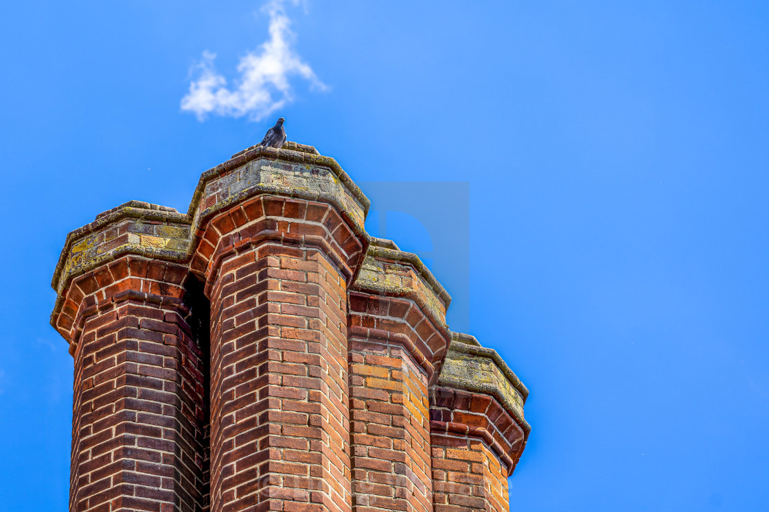 "Silver Street Chimney Tops, Cambridge UK." stock image