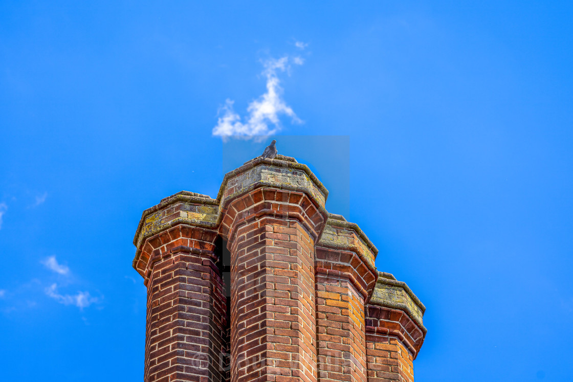 "Silver Street Chimney Tops, Cambridge UK." stock image