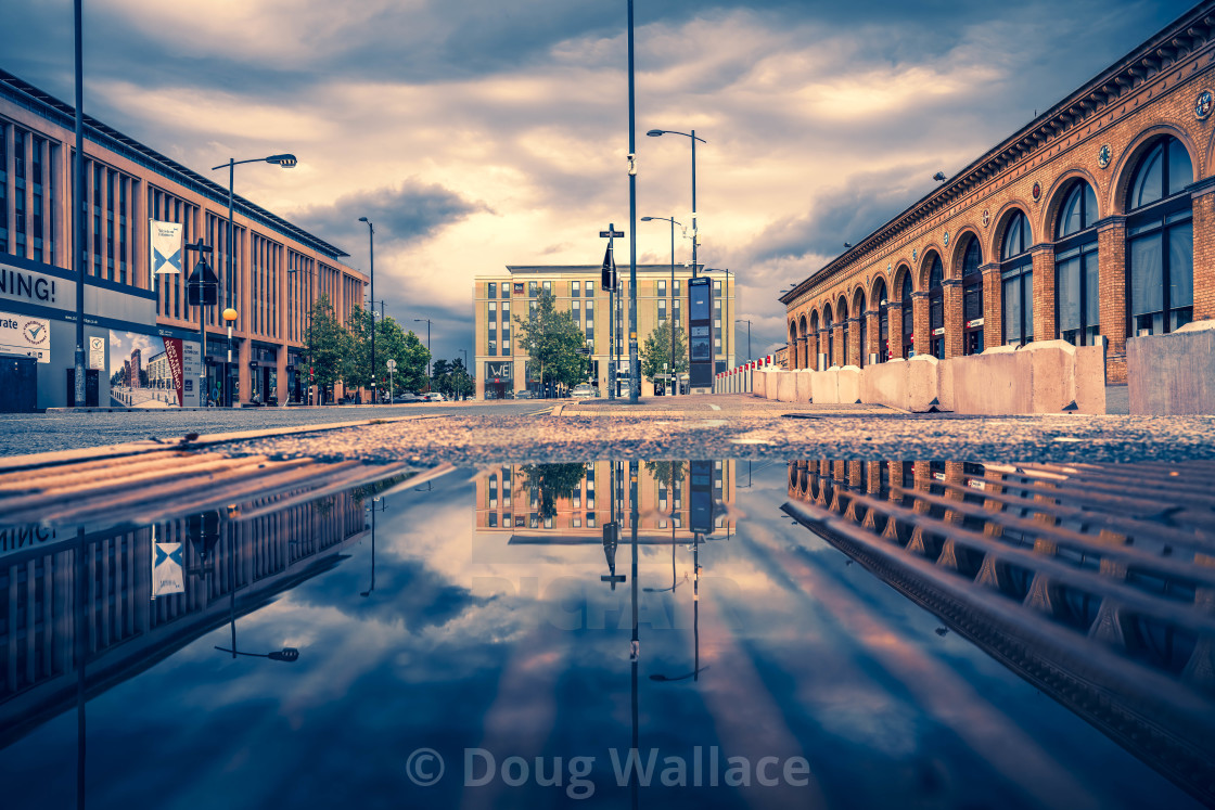 "Reflections from Cambridge South Train Station." stock image