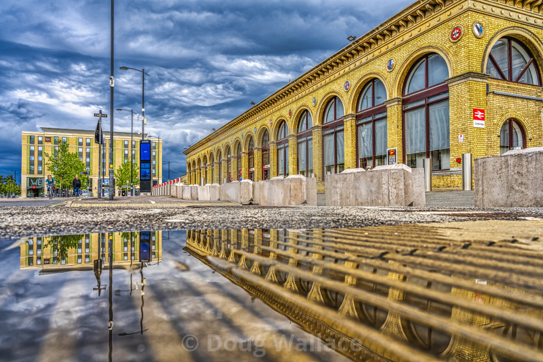 "Reflections from Cambridge South Train Station." stock image