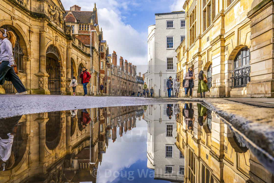 "Reflections from Pembroke Street. Cambridge UK." stock image