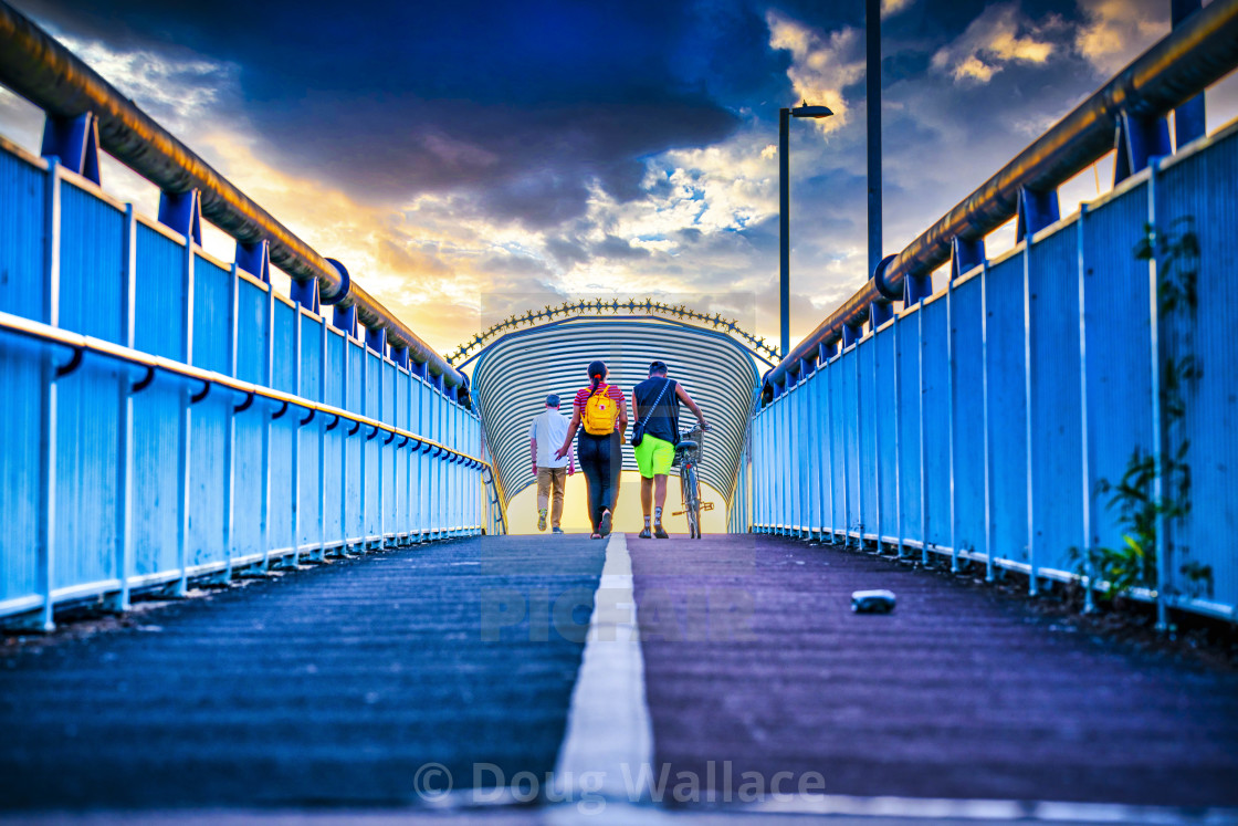 "Coldhams Lane Cycle Bridge, Cambridge UK." stock image