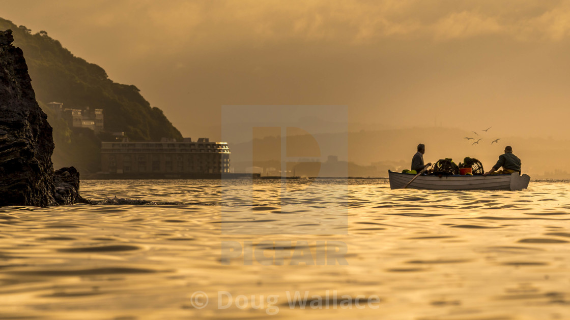 "Sunrise from Cawsand, Cornwall UK." stock image