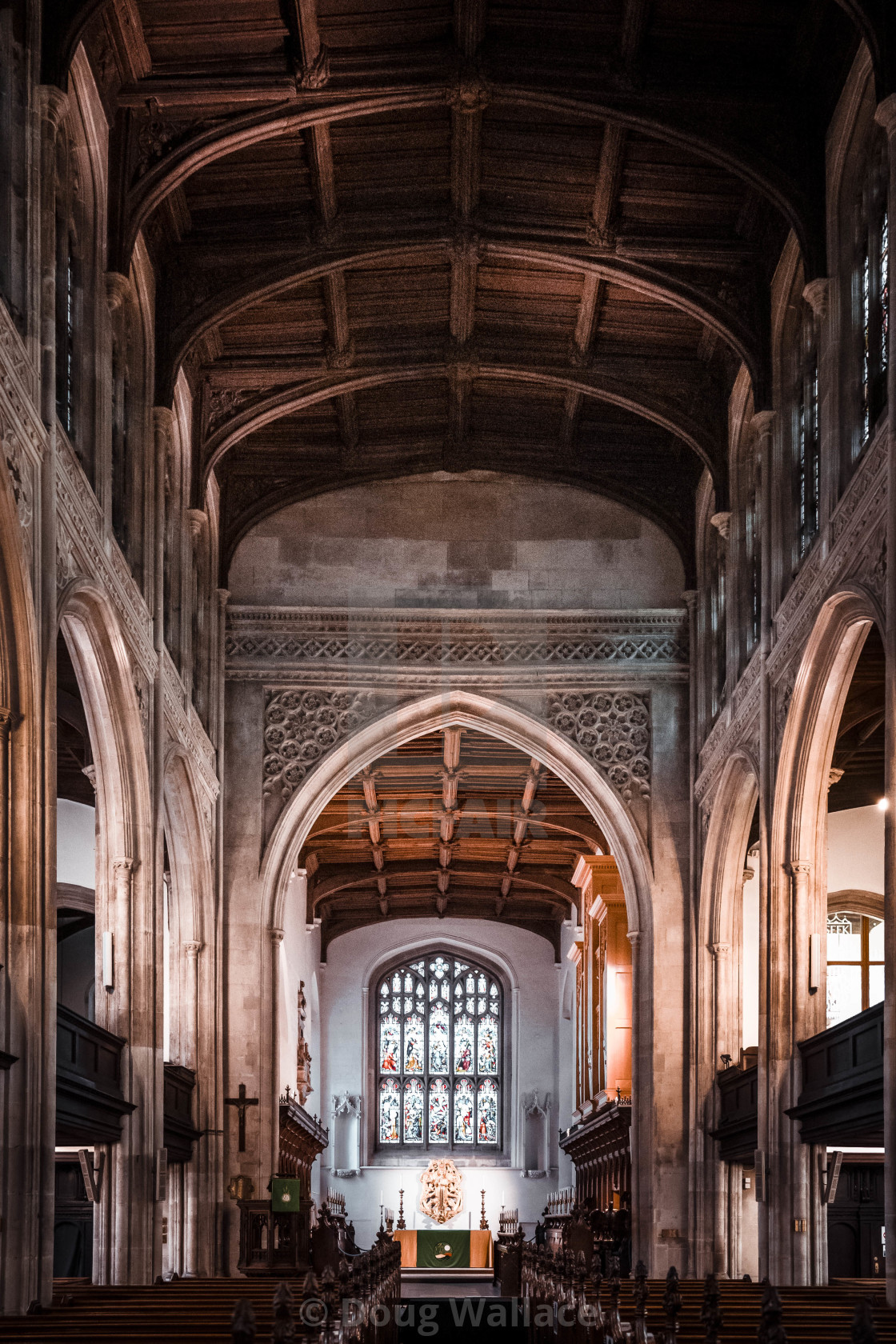 "Rafters of Great St Mary's Church, Cambridge UK." stock image